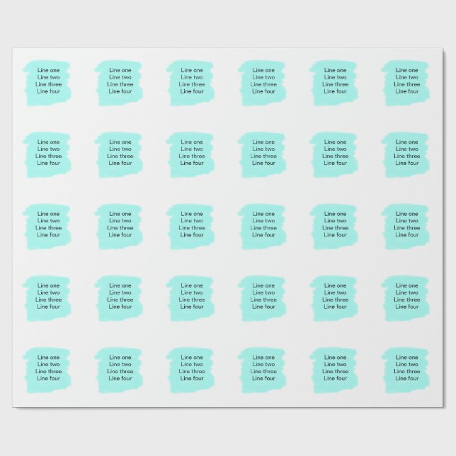 Your message here add text name monogram green  wrapping paper (Flat)