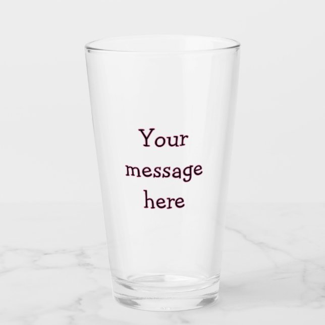 Your message here add text name monogram image quo glass (Front)