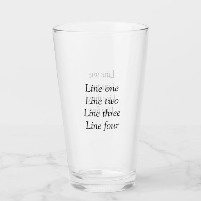 Your message here add text name monogram image quo glass (Front)