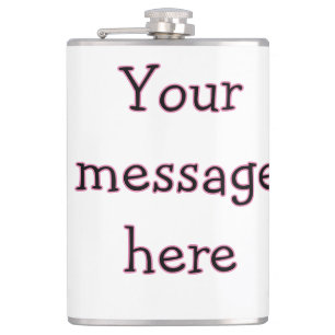 Your message here add text name monogram image quo hip flask