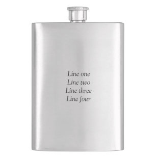 Your message here add text name monogram image quo hip flask