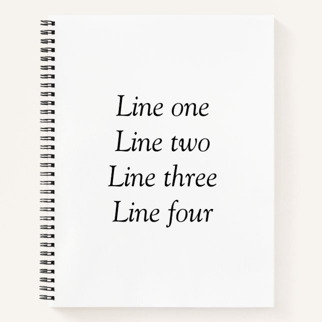 Your message here add text name monogram image quo notebook (Front)