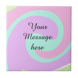 Your message here add text name monogram pink past ceramic tile
