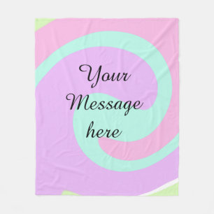 Your message here add text name monogram pink past fleece blanket