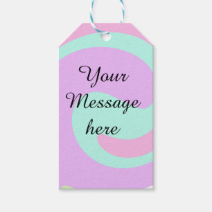 Your message here add text name monogram pink past gift tags
