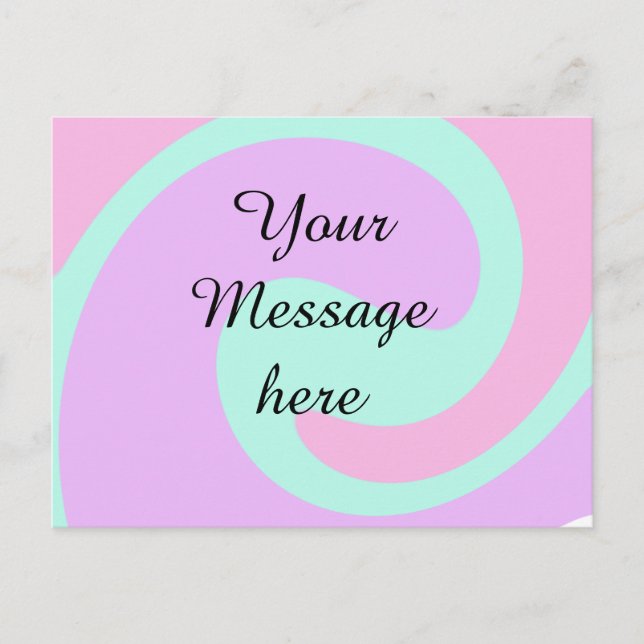 Your message here add text name monogram pink past holiday postcard (Front)