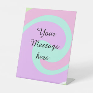 Your message here add text name monogram pink past pedestal sign