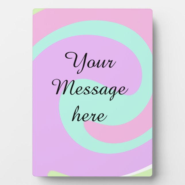 Your message here add text name monogram pink past plaque (Front)