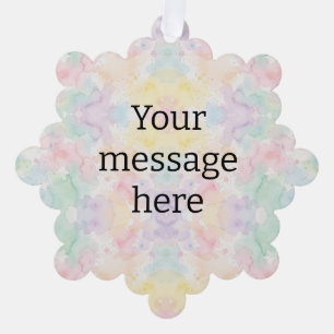 Your message here colourful rainbow pastel monogra tree decoration card