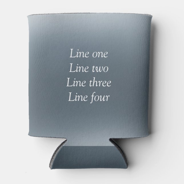 Your message here gray blue metallic background te can cooler (Front)