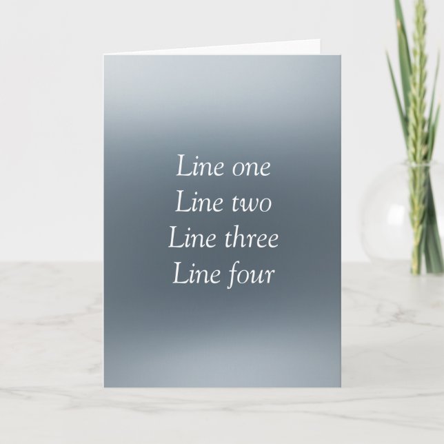 Your message here gray blue metallic background te card (Front)
