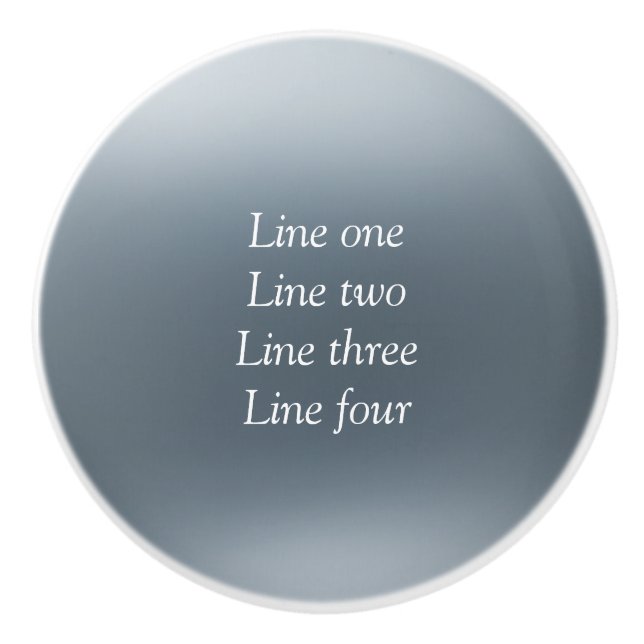 Your message here gray blue metallic background te ceramic knob (Front)