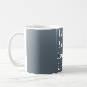 Your message here gray blue metallic background te coffee mug