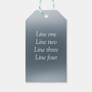 Your message here gray blue metallic background te gift tags