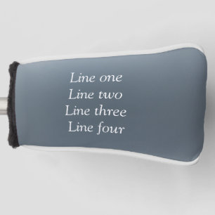 Your message here gray blue metallic background te golf head cover