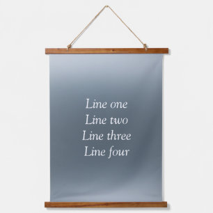 Your message here gray blue metallic background te hanging tapestry