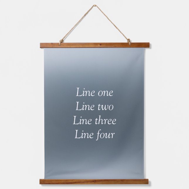 Your message here gray blue metallic background te hanging tapestry (Front)