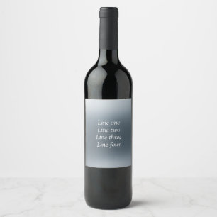 Your message here gray blue metallic background te wine label