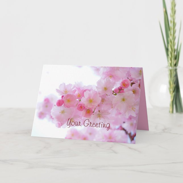 Your Message in this Cherry Blossom Greeting Card (Front)