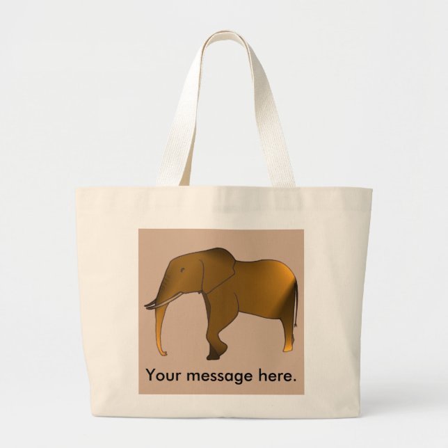 Your Message Modern Elephant Tote Bags (Front)