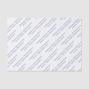 Your Message Pattern - All-over Print - Blue/White Tissue Paper