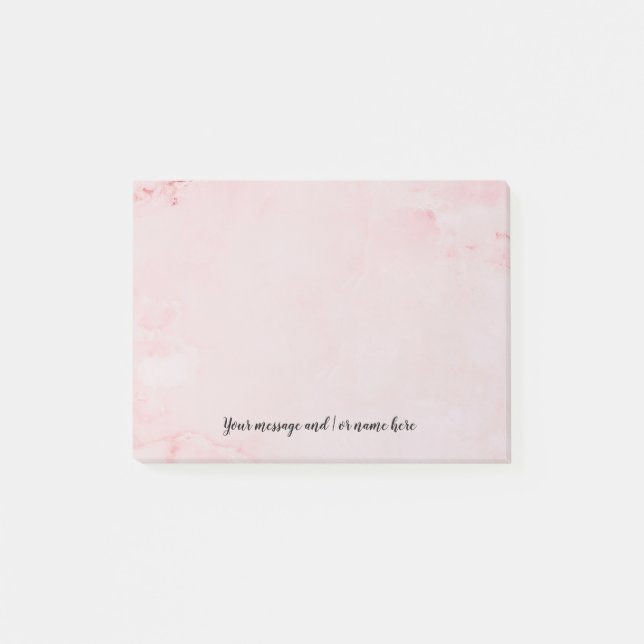 Your Message Pink Marble Post-it Notes (Front)