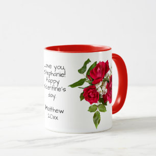 Your Message:  Red Rose Bouquet Photo Valentine Mug