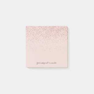 Your Message Rose Gold Glitter Post-it Notes