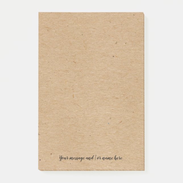 Your Message Rustic Kraft Paper Style Post-it Notes (Front)
