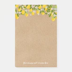 Your Message Rustic Lemon Greenery Post-it Notes