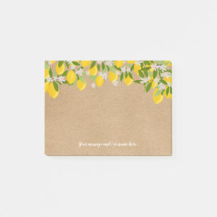 Your Message Rustic Lemon Greenery Post-it Notes