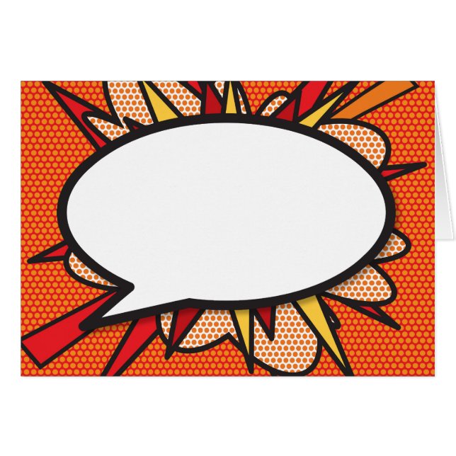 Your Message Speech Bubble Fun Retro Comic Book (Front Horizontal)