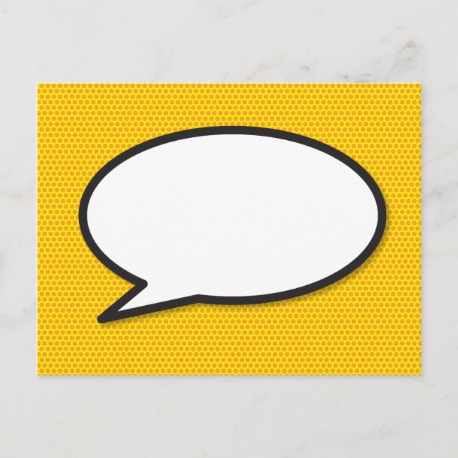 Your Message Speech Bubble Fun Retro Comic Book Announcement Postcard (Front)