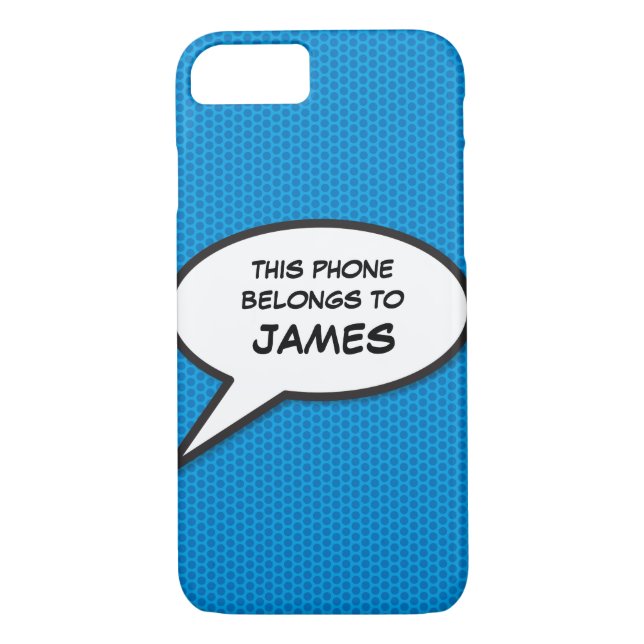 Your Message Speech Bubble Fun Retro Comic Book Case-Mate iPhone Case (Back)