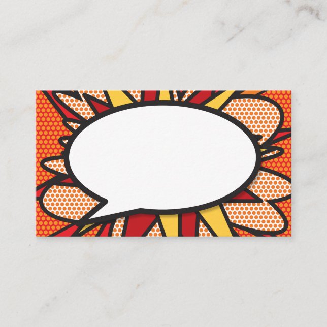 Your Message Speech Bubble Fun Retro Comic Book Enclosure Card (Front)