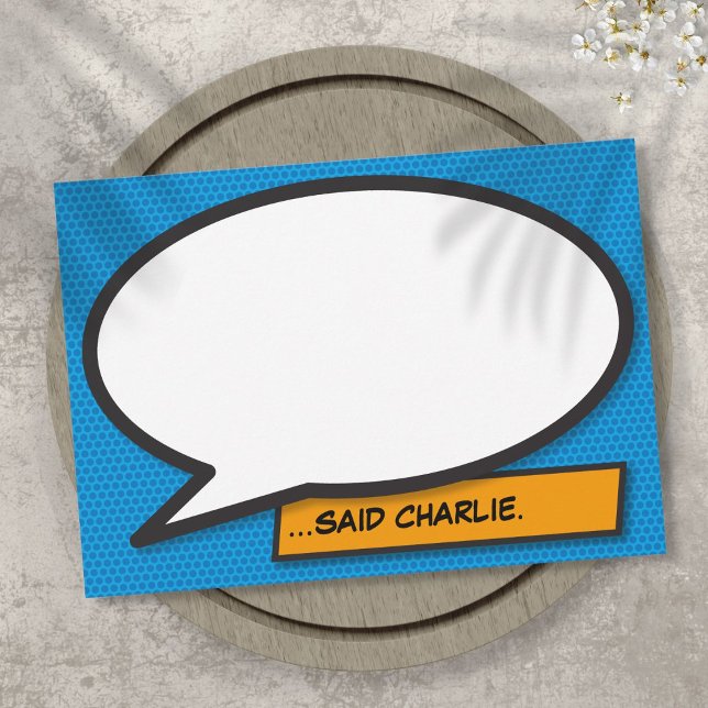 Your Message Speech Bubble Fun Retro Comic Book Invitation (Creator Uploaded)