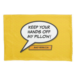 Your Message Speech Bubble Fun Retro Comic Book Pillowcase