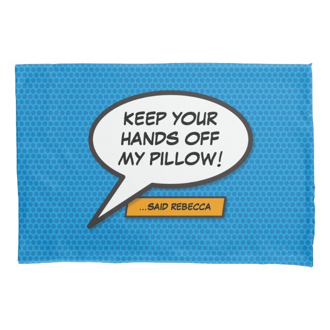 Your Message Speech Bubble Fun Retro Comic Book Pillowcase (Front)