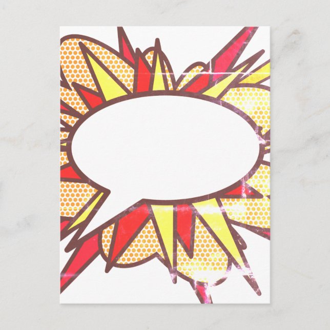 Your Message Speech Bubble Fun Retro Comic Book Postcard (Front)