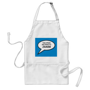 Your Message Speech Bubble Fun Retro Comic Book Standard Apron