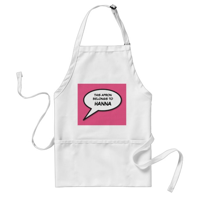 Your Message Speech Bubble Fun Retro Comic Book Standard Apron (Front)