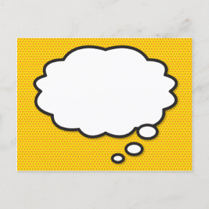 Your Message Think Bubble Fun Retro Comic Book Announcement Postcard