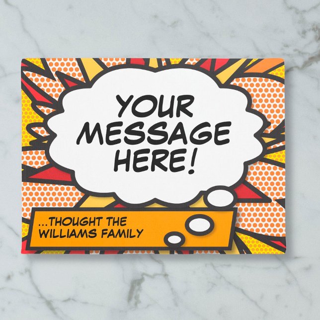Your Message Think Bubble Fun Retro Comic Book Doormat (Creator Uploaded)