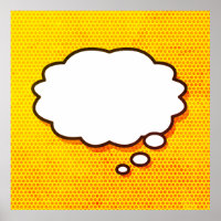 Your Message Think Bubble Fun Retro Comic Book