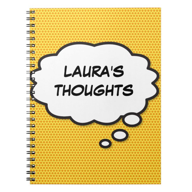 Your Message Thought Bubble Fun Retro Comic Book (Front)