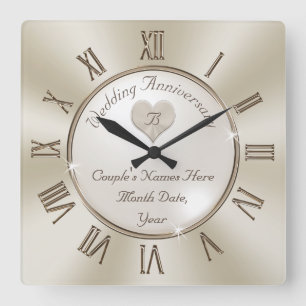 Your Monogram and Personalized Anniversary Clock