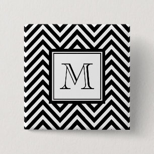 YOUR MONOGRAM, BLACK CHEVRON 15 CM SQUARE BADGE
