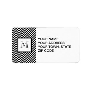 YOUR MONOGRAM, BLACK CHEVRON LABEL