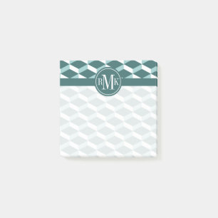 Your Monogram   Golden Geometric Pattern Post-it Notes