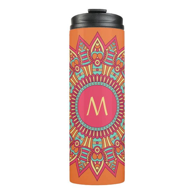 Your Monogram in a Boho Frame custom tumbler (Front)